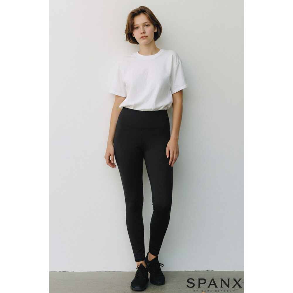 Navy Blue Spanex Ponte Hem Slit Ankle Pull On Leggings Size Small